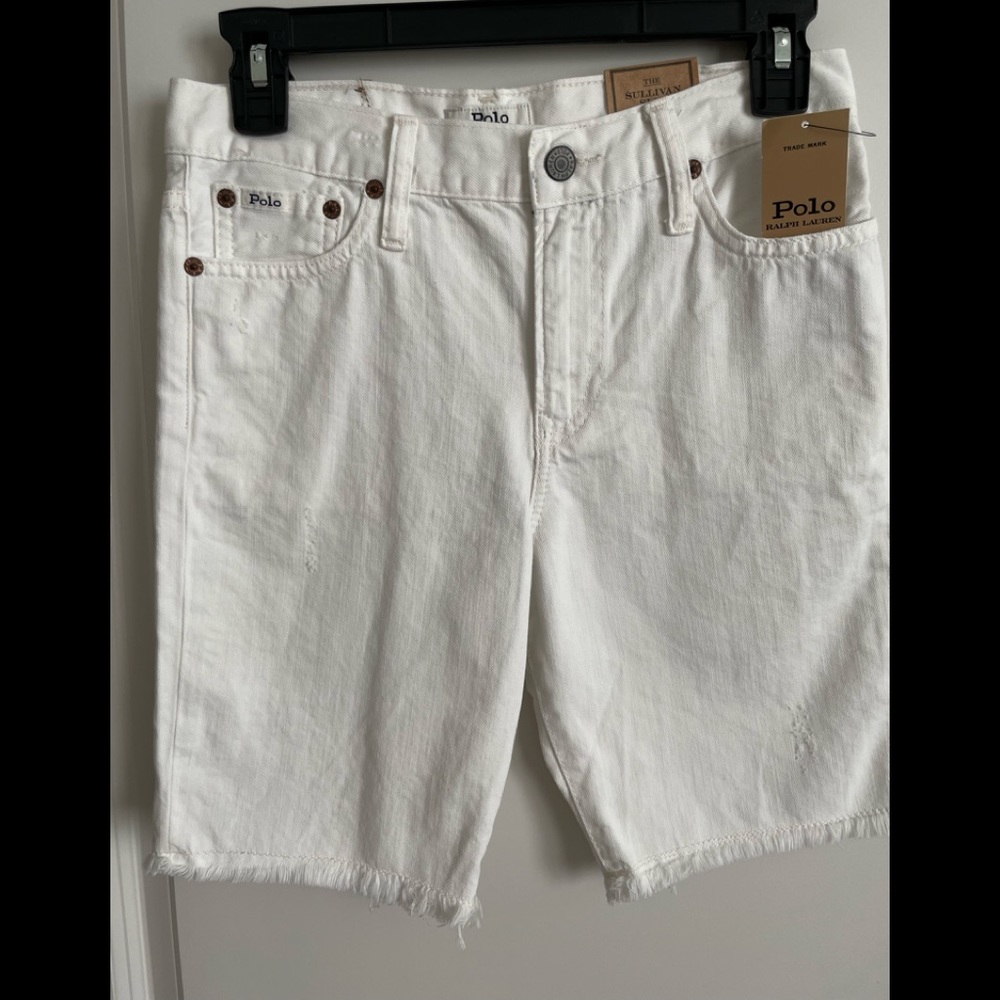 Polo Ralph Lauren Sullivan Slim boys size 16 white jean shorts NWT